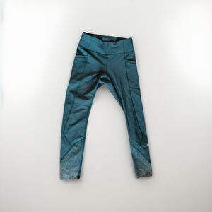 Lululemon Women's 4 Tight Stuff 2 Green Leggings Luxtreme Pocket Reflective EUC